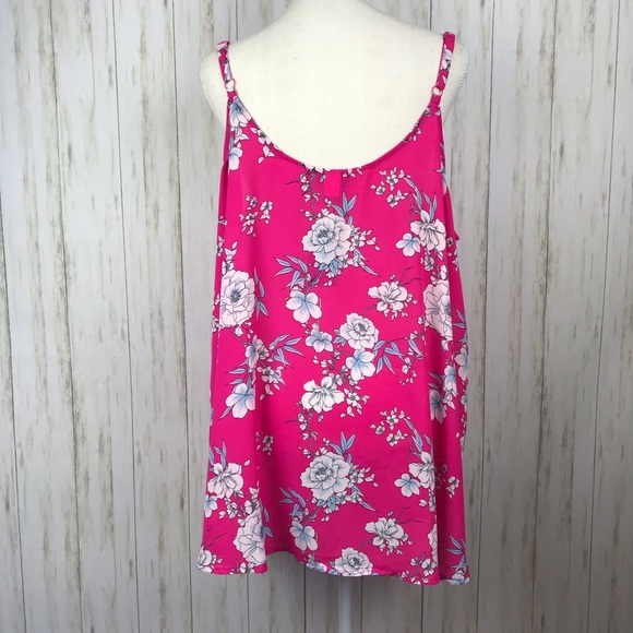 Torrid NWT Pink Floral Lace-Up Tank 2x - Picture 5 of 7